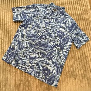 Weekender Luau Edition Men's Short Sleeve Hawaiian Casual Shirt XL Blue 70% Silk